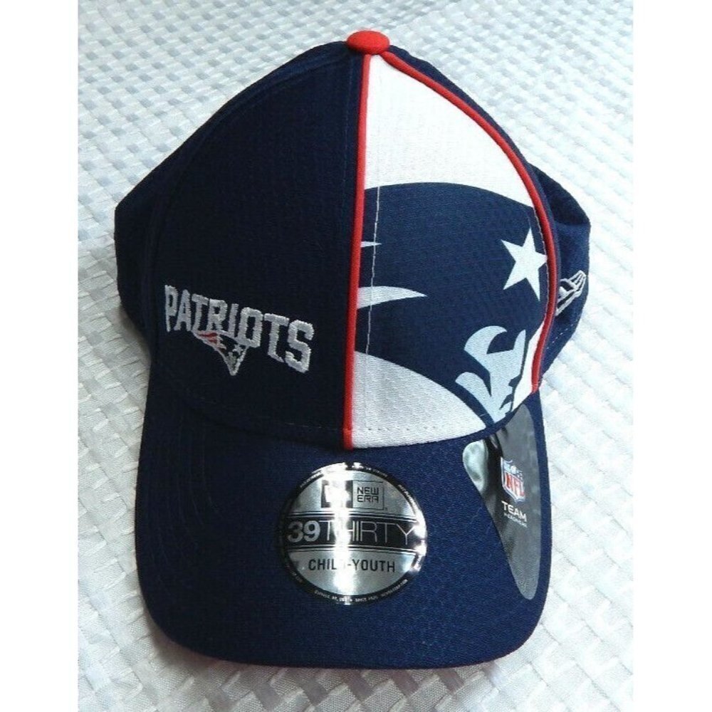 NFL New England New Era Child Boys Youth Blue Red Hat Cap Elastic Brand NWT